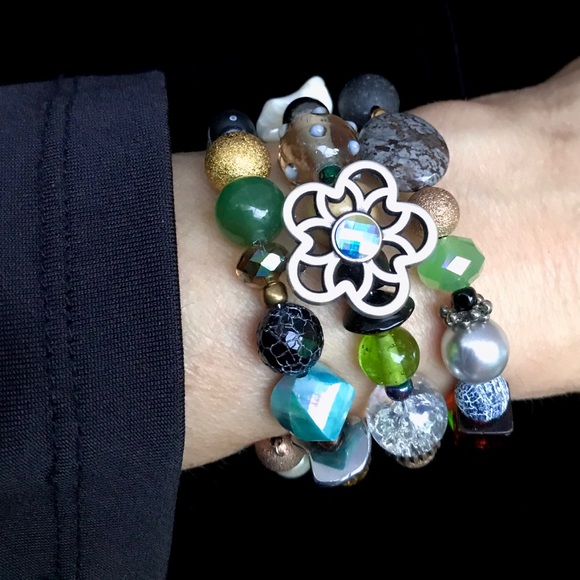 Hand Crafted Jewelry - Handmade Bracelet with Vintage and Modern Elements (NB49-5H) New Without Tags